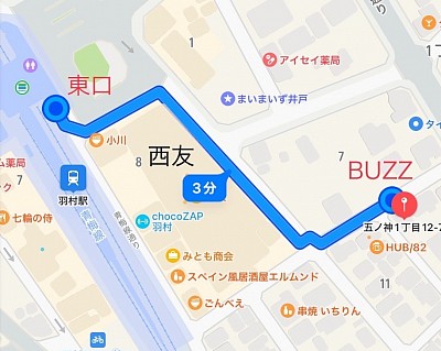 スタジオBUZZ羽村地図